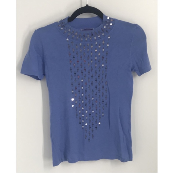 Mi Mi Sol girls lot of 2 red blue short sleeve sequined sweater top sz 14y - Picture 2 of 8